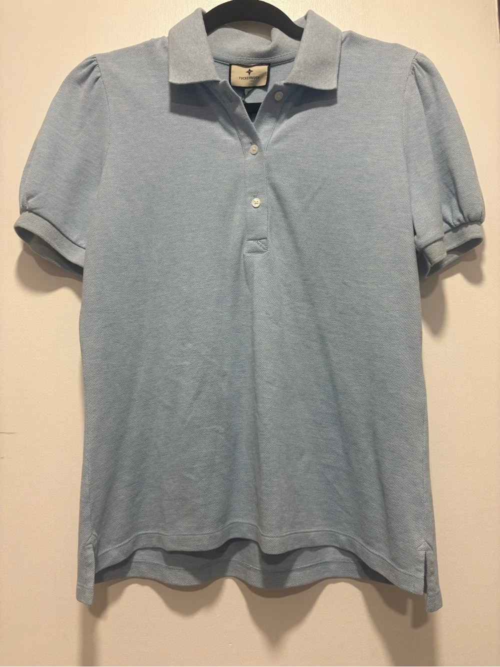 Tuckernuck Light Blue Pique Puff Sleeve Peggy Polo - Picture 4 of 8